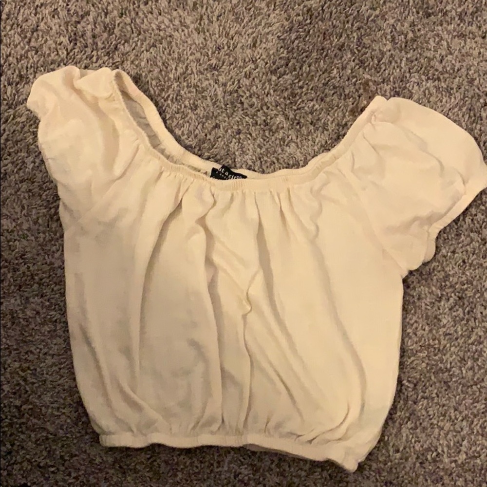 cream crop top